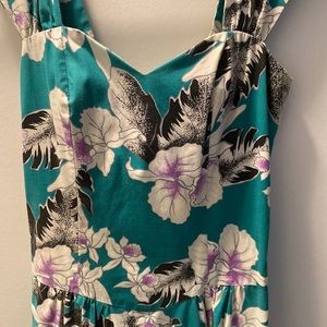 Vintage Tropical Print Sundress Medium